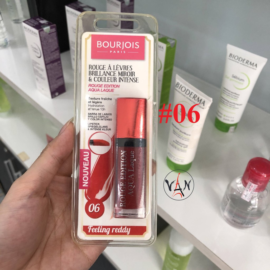 [ Bourjois Pháp ] Son bóng bourjois rouge edition aqua laque - đủ màu