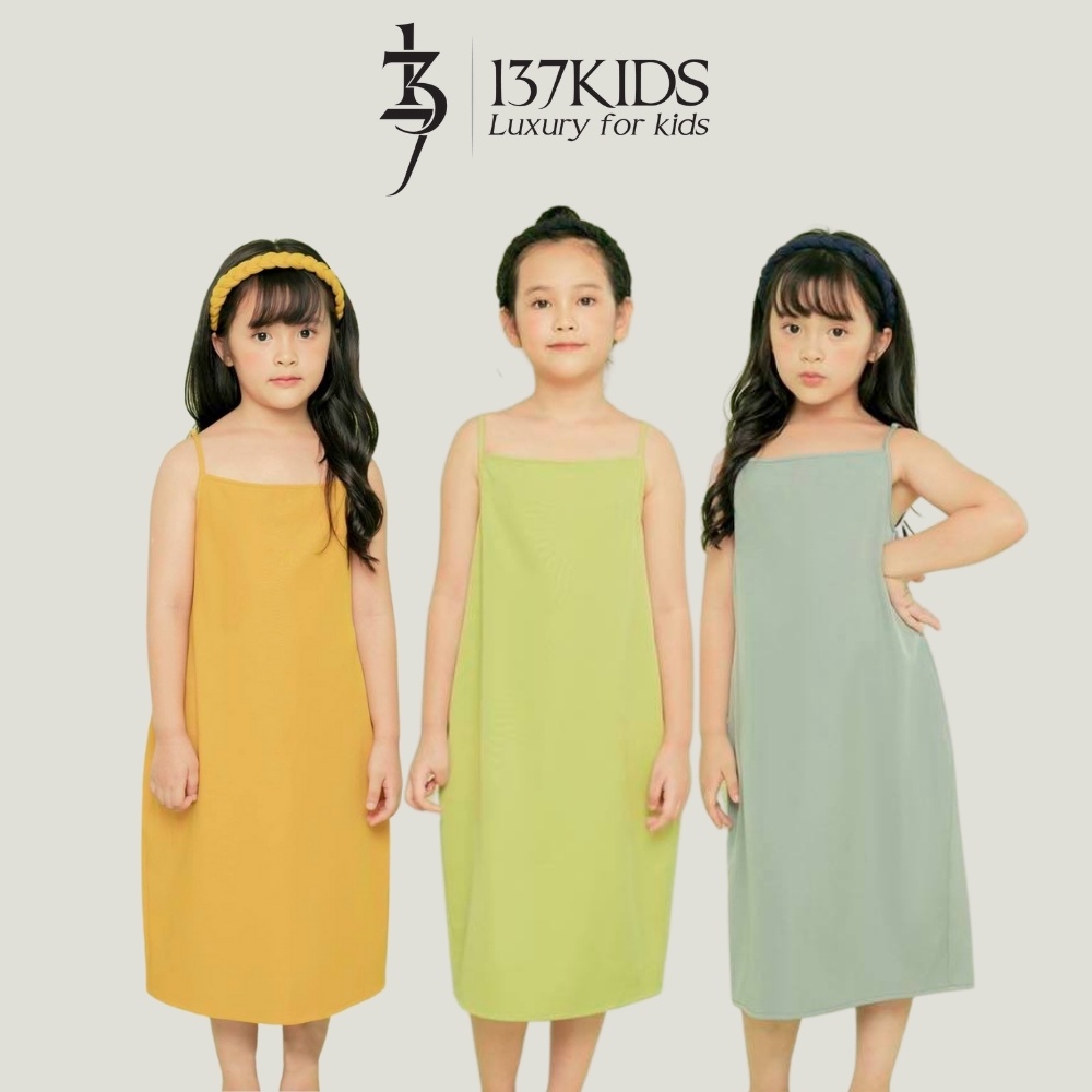 Váy maxi 2 dây bé gái 137KIDS chất cotton thoáng mát, thấm hút mồ hôi