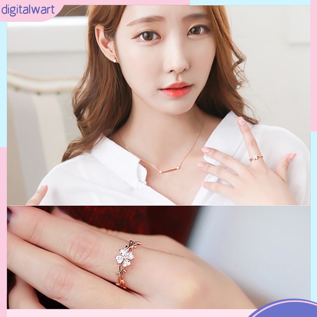 Nhẫn đeo tay kim loại đính đá màu thanh lịch cho nữ