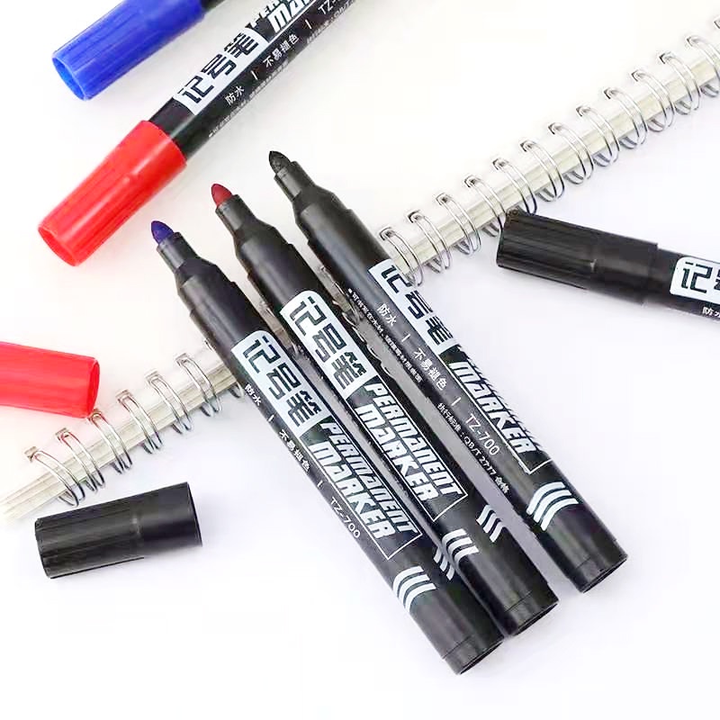 Bút Lông Đánh Dấu Hai Đầu Dày Dặn Màu Đen Cỡ Lớn Chống Thấm Nước