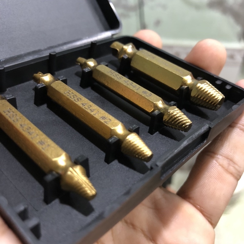 ✅Bộ 4 mũi tháo vít toét đầu thép gió HSS siêu cứng