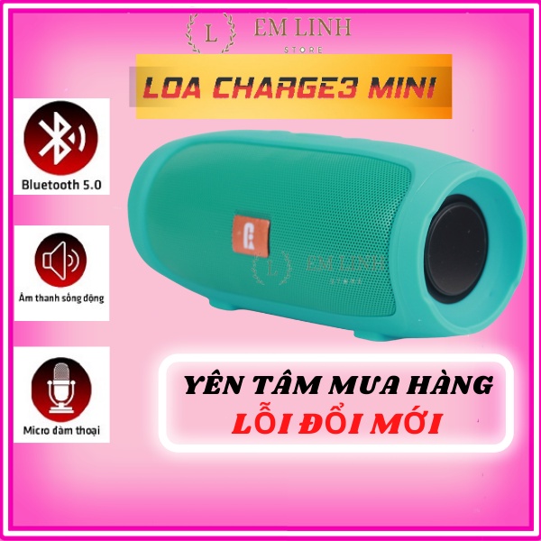 Loa Bluetooth Cầm Tay Nghe Nhạc Không Dây Để Bàn Nhỏ Gọn Cắm Usb Và Thẻ Nhớ Âm Bass Cực Hay Giá Rẻ Charge 3 Mini