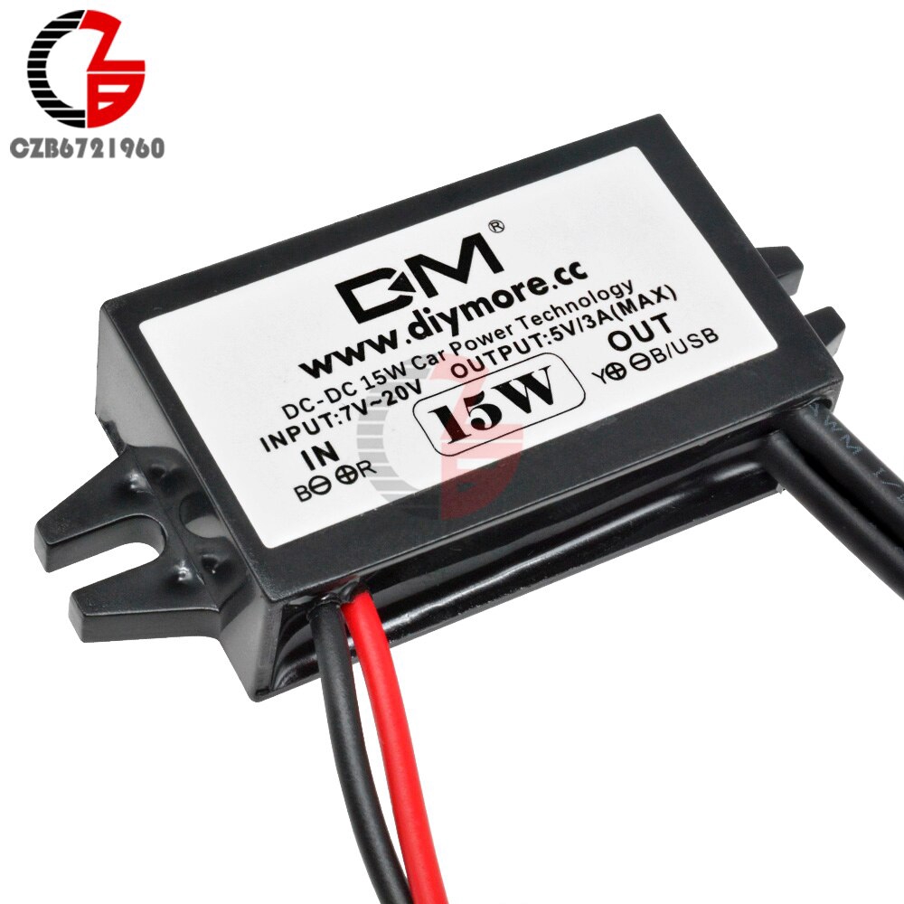 DC-DC 12V to 5V 3A Step Down Power Converter Adapter Inverter Dual USB Step-down Over Current Voltage Short Circuit Protection | BigBuy360 - bigbuy360.vn