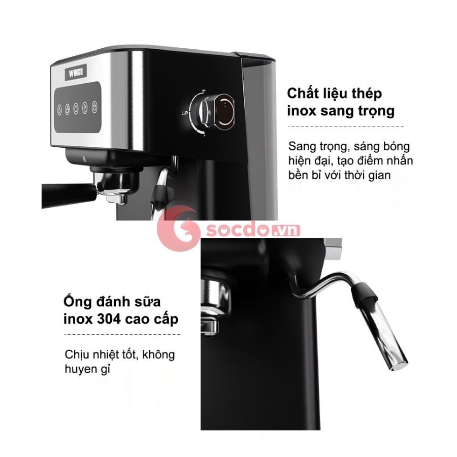 Máy pha cà phê, máy pha cafe tự động, Công nghệ cao cấp từ Ý, Thời gian pha 15-25 giây !