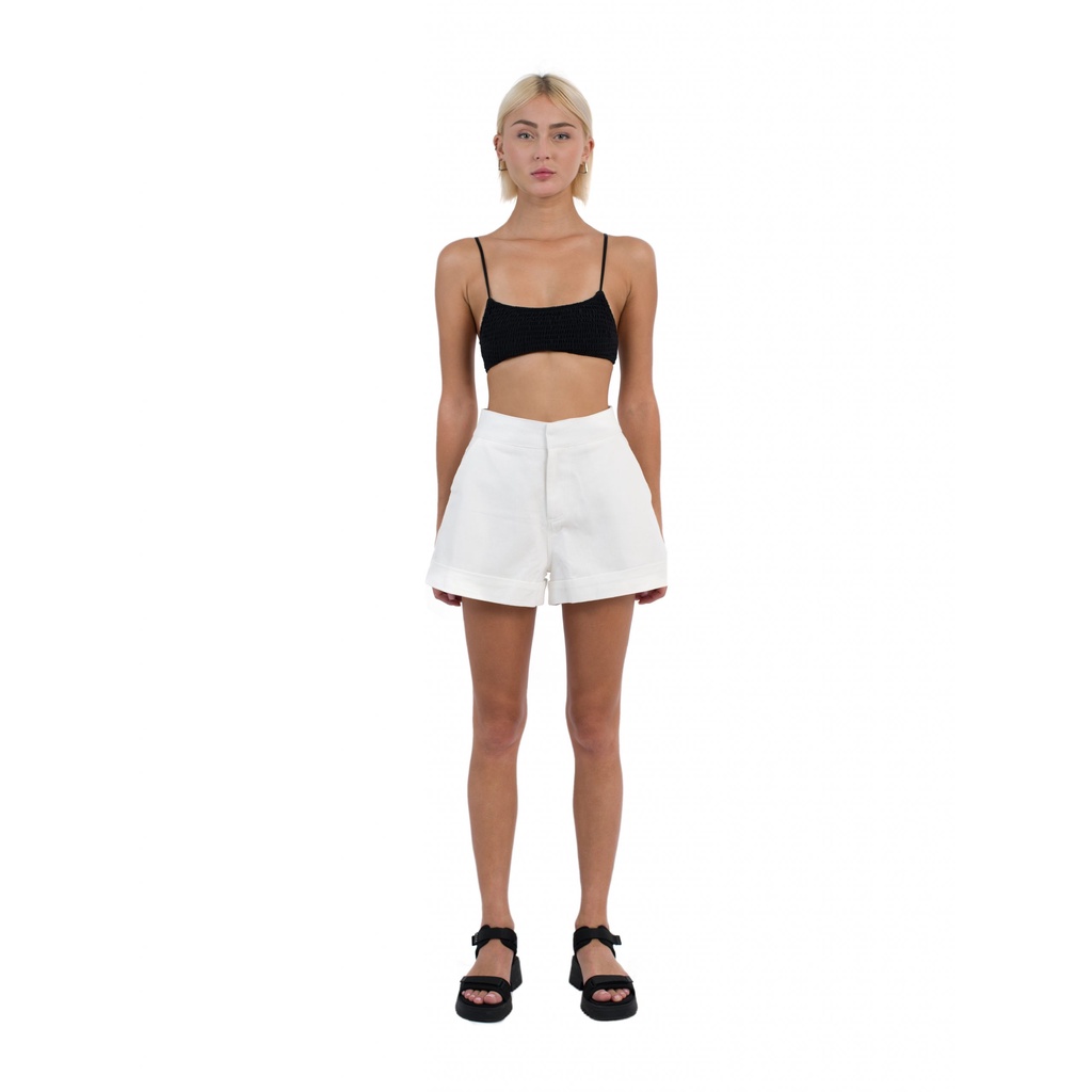 Quần shorts jeans nữ màu trắng, Best Seller là min - &quot;NOT TAKEN&quot; SHORTS