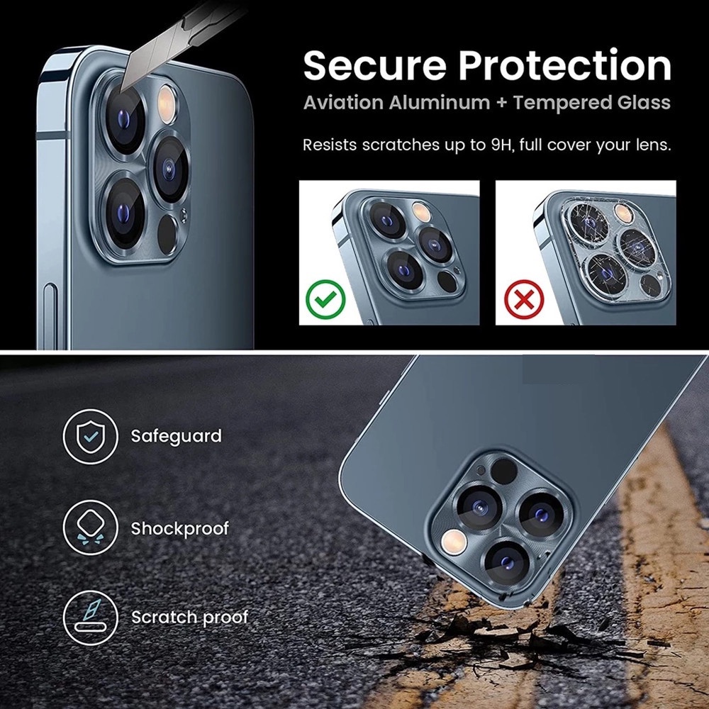 Kính Cường Lực 3D HD Bảo Vệ Camera Sau Cho iPhone 13 Pro Max / 12 / 12 Pro / 11 Pro Max / 12 Pro Max / 13 / 12 Mini