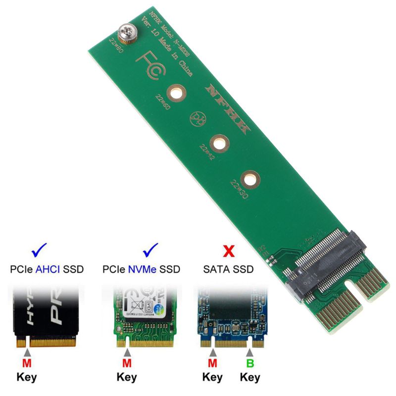 Thẻ Chuyển Đổi Pci-E 3.0 1x Sang Ngff M-Key M.2 Nvme Ahci Ssd Cho Xp941 Sm951 Pm951