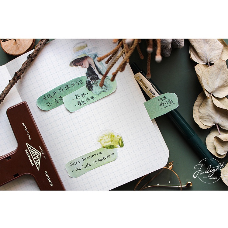 【MEET】Ghi chú post-it, 20 tờ, chuỗi tâm trạng màu nước, ghi chú tin nhắn N lần