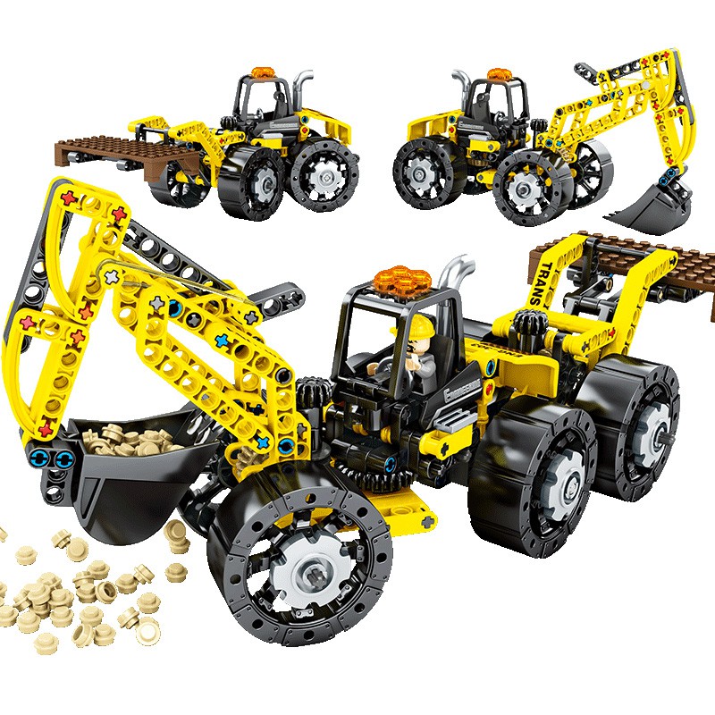 Bộ Đồ Chơi Lắp Ghép Lego HUIQIBAO TOYS 357 Miếng Hình Phương Tiện Kỹ Thuật 3 Loại Đa Năng