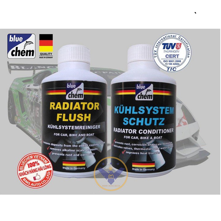 COMBO súc két nước + bảo dưỡng két nước làm mát xe ô tô Bluechem Radiator Conditioner