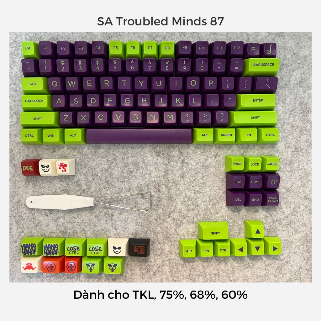 Bộ keycap SA Troubled Minds profile ABS nút bàn phím cơ - Kicap