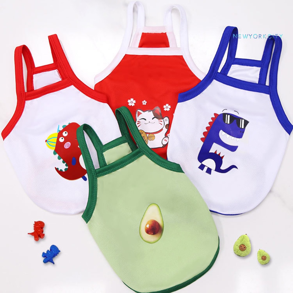 Áo Hai Dây Sát Nách In Hình Quả Bơ Khủng Long Dễ Thương Cho Cún Cưng