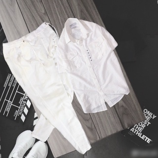SET SƠ MI 2 TÚI NGẮN TAY VÀ QUẦN DÀI