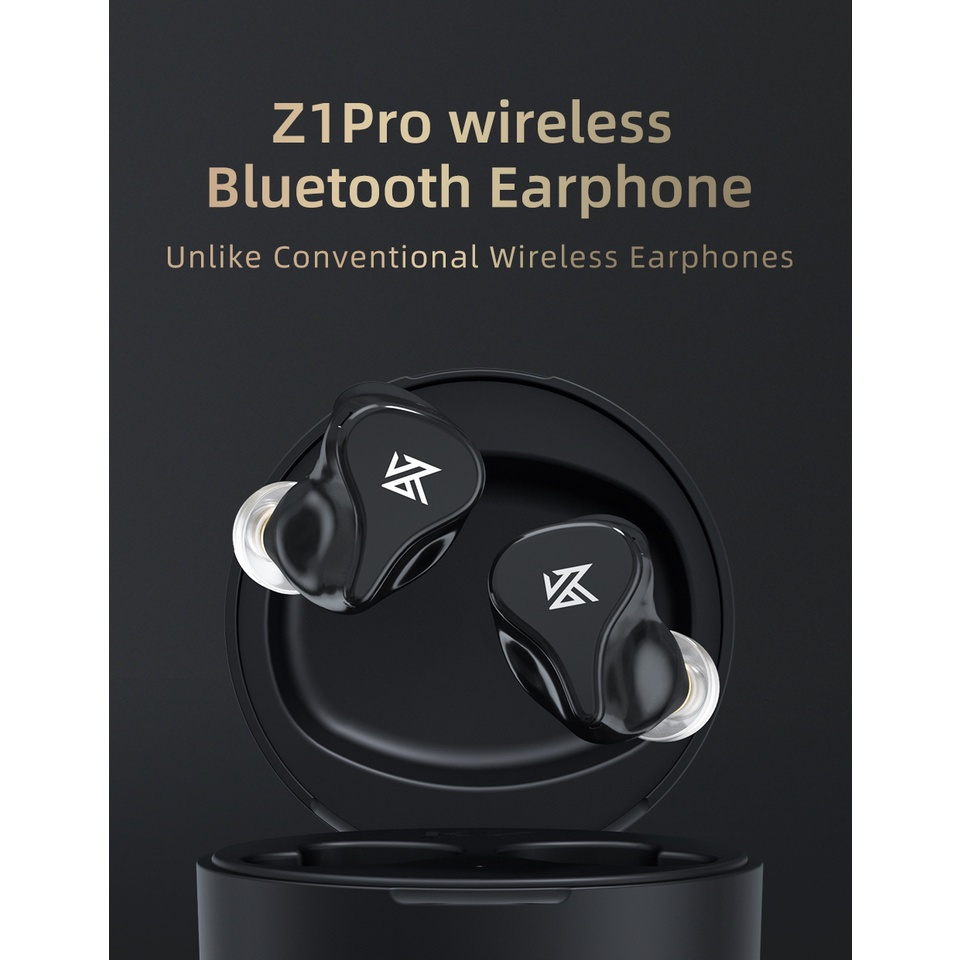 Kz Tai Nghe Nhét Tai z1 pro tws Không Dây Chống Ồn Kết Nối bluetooth hifi Phong Cách Thể Thao