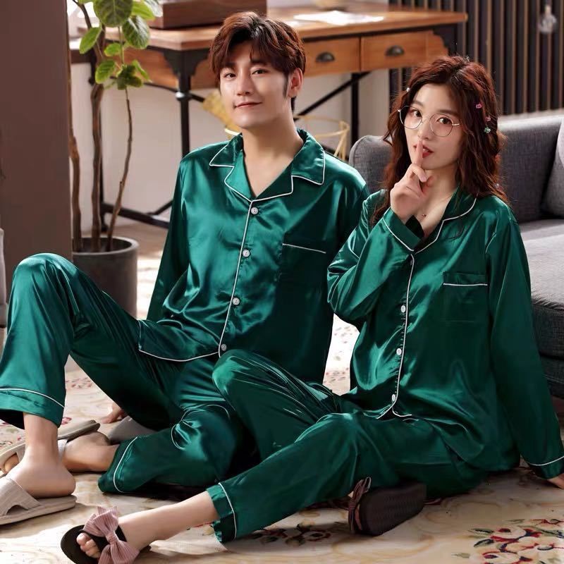 đồ ngủ pyjama đôi nữ vải lụa dài tay mùa xuân và mùa thu quần dài hai mảnh đồ ngủ rộng rãi cho nam dịch vụ tại nhà XL | BigBuy360 - bigbuy360.vn