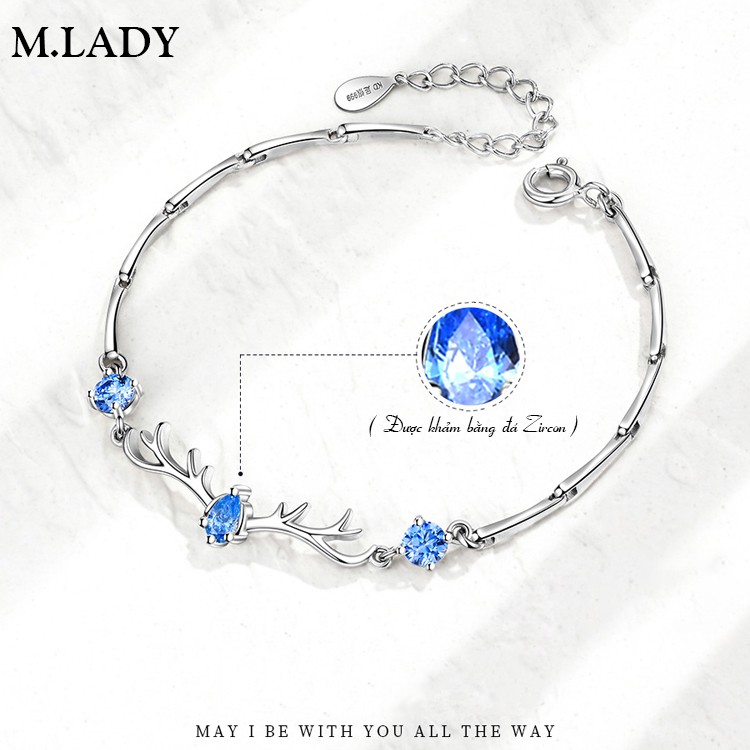 Lắc Tay Bạc Nữ-YiLu Sừng Hươu   - Vòng Tay Bạc Sterling M.Lady Jewelry