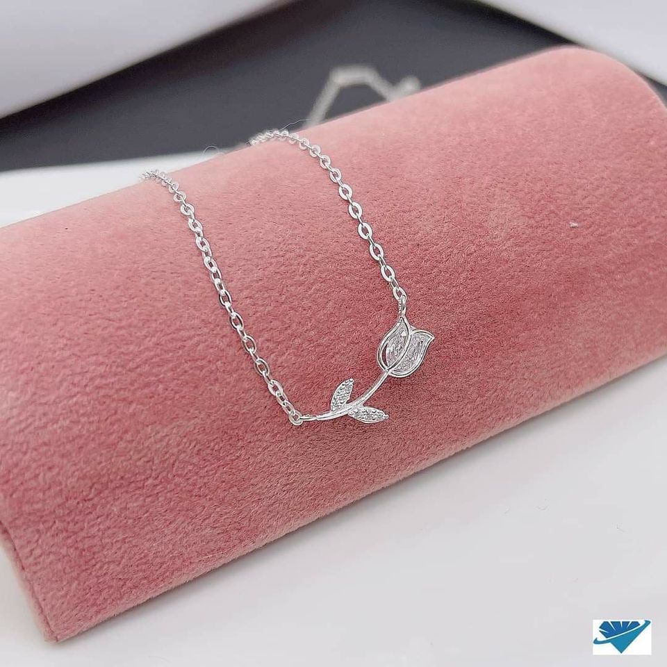 Dây chuyền bạc ta bông hoa hồng
