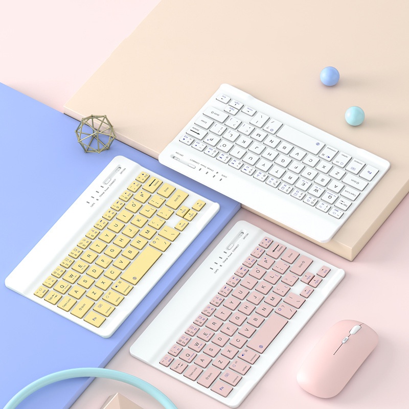 Bàn phím không dây bluetooth  mini HP 10 inch/ chuột không dây cho điện thoại nhiều màu sắc tùy chọn
