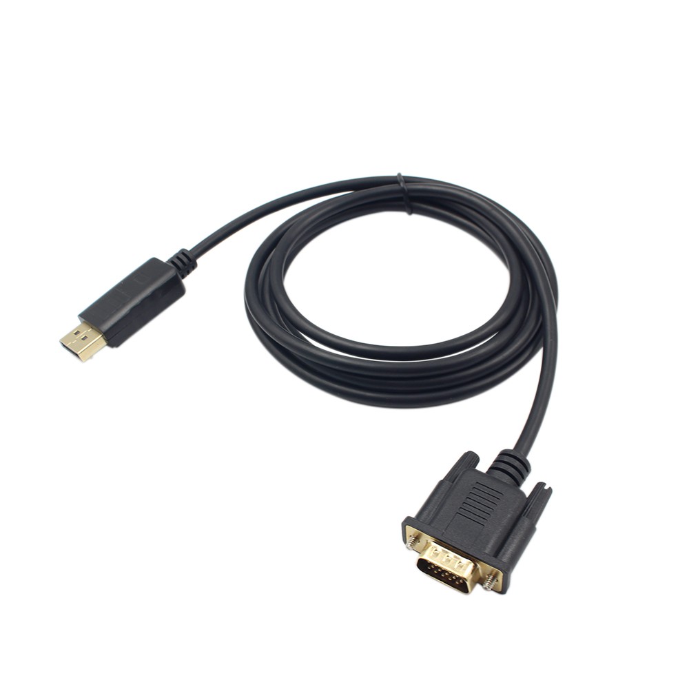Ĩ 1.8M Male Display Port DP to VGA Male Adapter Cable Converter 1080P Video Cable for Projector DTV TV HDVD Player Black