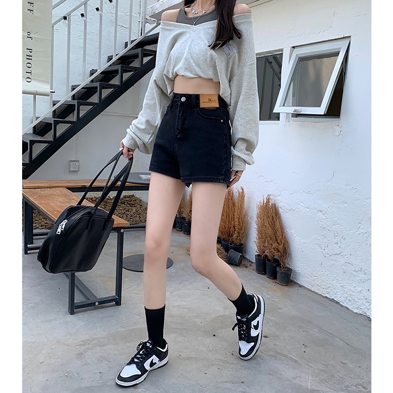 Quần Short Denim Lưng Cao Ống Suông Phong Cách Mới 48875