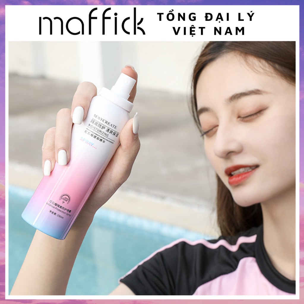 Xịt Chống Nắng MayCreate nâng tone chống nước 150ml - Hàng Chính Hãng Nội Địa Trung MXCN1