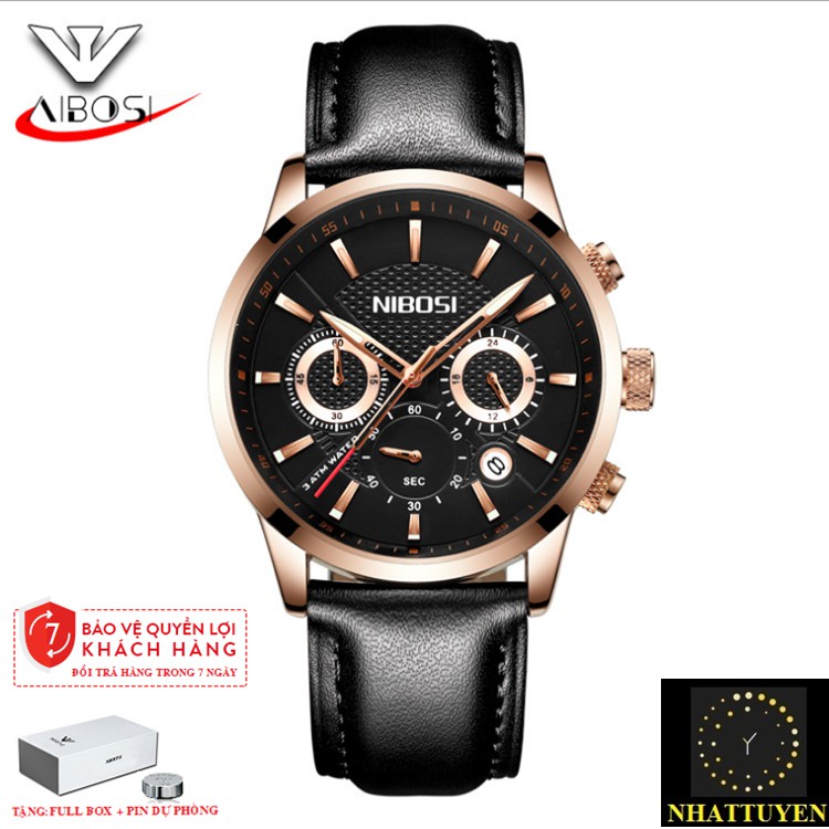 ĐỒNG HỒ NAM NIBOSI 2313 (1985) - CHÍNH HIỆU DÂY DA TRƠN CHẠY FULL 6 KIM, CHỐNG NƯỚC VÀ CHỐNG XƯỚC | BigBuy360 - bigbuy360.vn