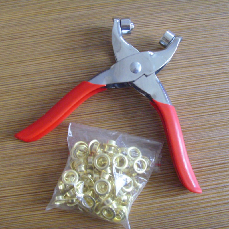 Bộ kìm bấm lỗ kèm 100 khoen chuyên dụng cho quần áo giày da DIY