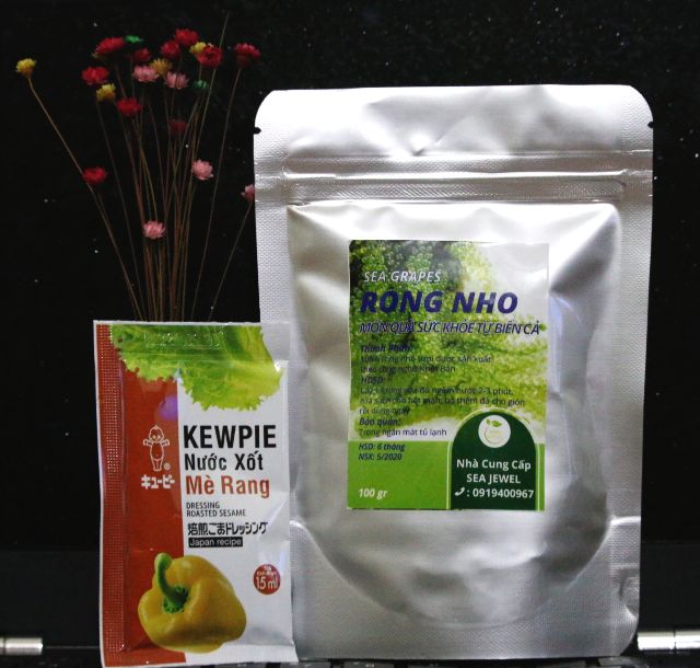 Rong Nho Biển Tách Nước 100gr kèm 1 sốt mè. Đạt Tiêu Chuẩn Xuất Khẩu. | BigBuy360 - bigbuy360.vn