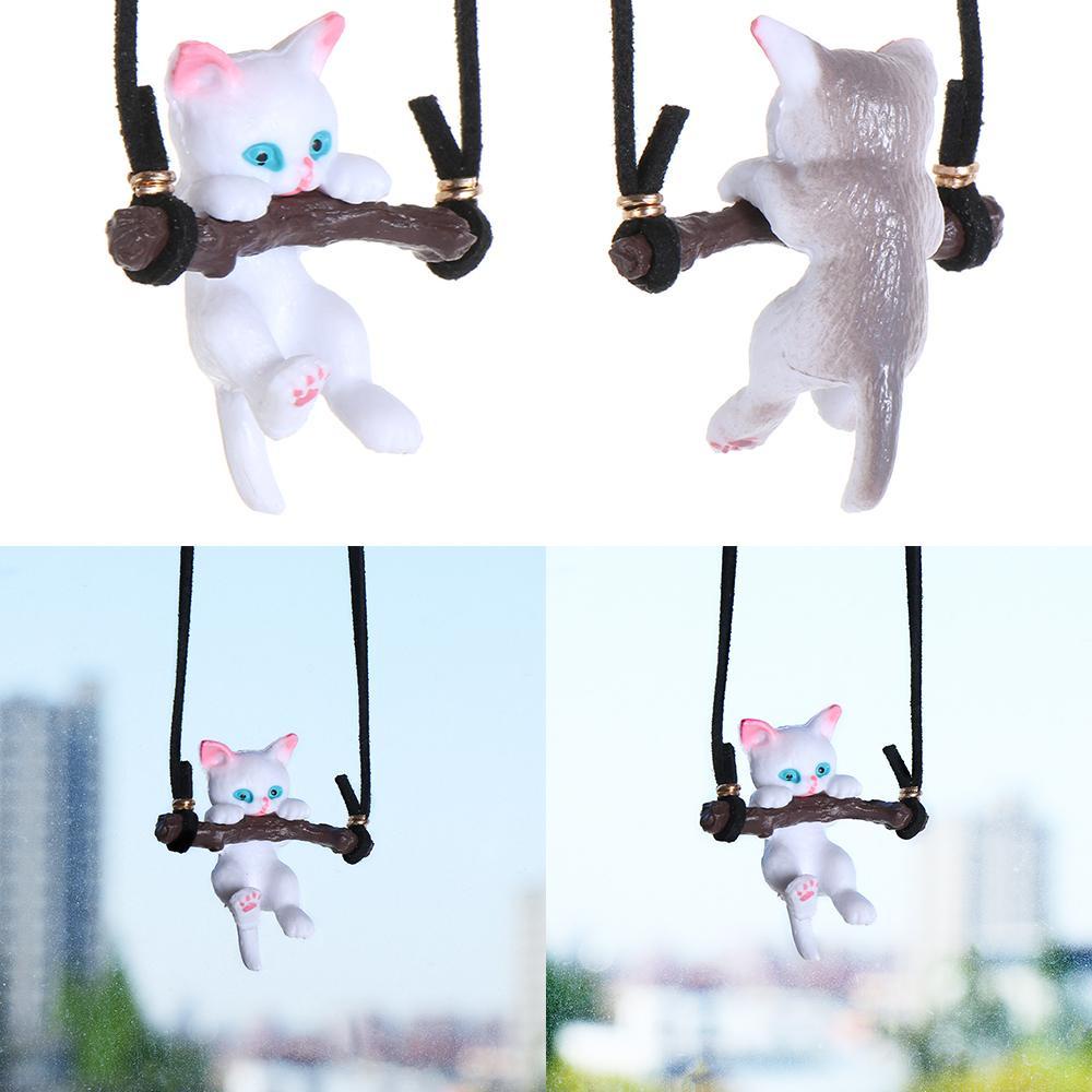Dây Treo Trang Trí Nội Thất Xe Hơi Hình Mèo Kèm Cành Cây