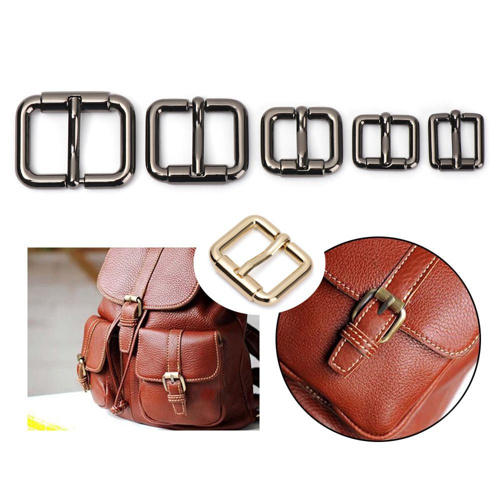 Set 1/2/5 khóa kim loại hình chữ nhật 13/16/20/25/32mm dùng làm đồ da thủ công chuyên dụng