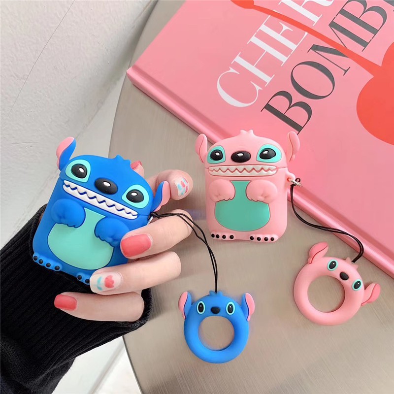 Vỏ Bảo Vệ Hộp Sạc Tai Nghe Airpods 1/2/12 Hình Stitch Dễ Thương Độc Đáo