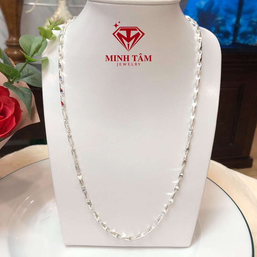 Dây chuyền nam bạc Minh Tâm Jewelry dây mưa cắt phay bạc ta