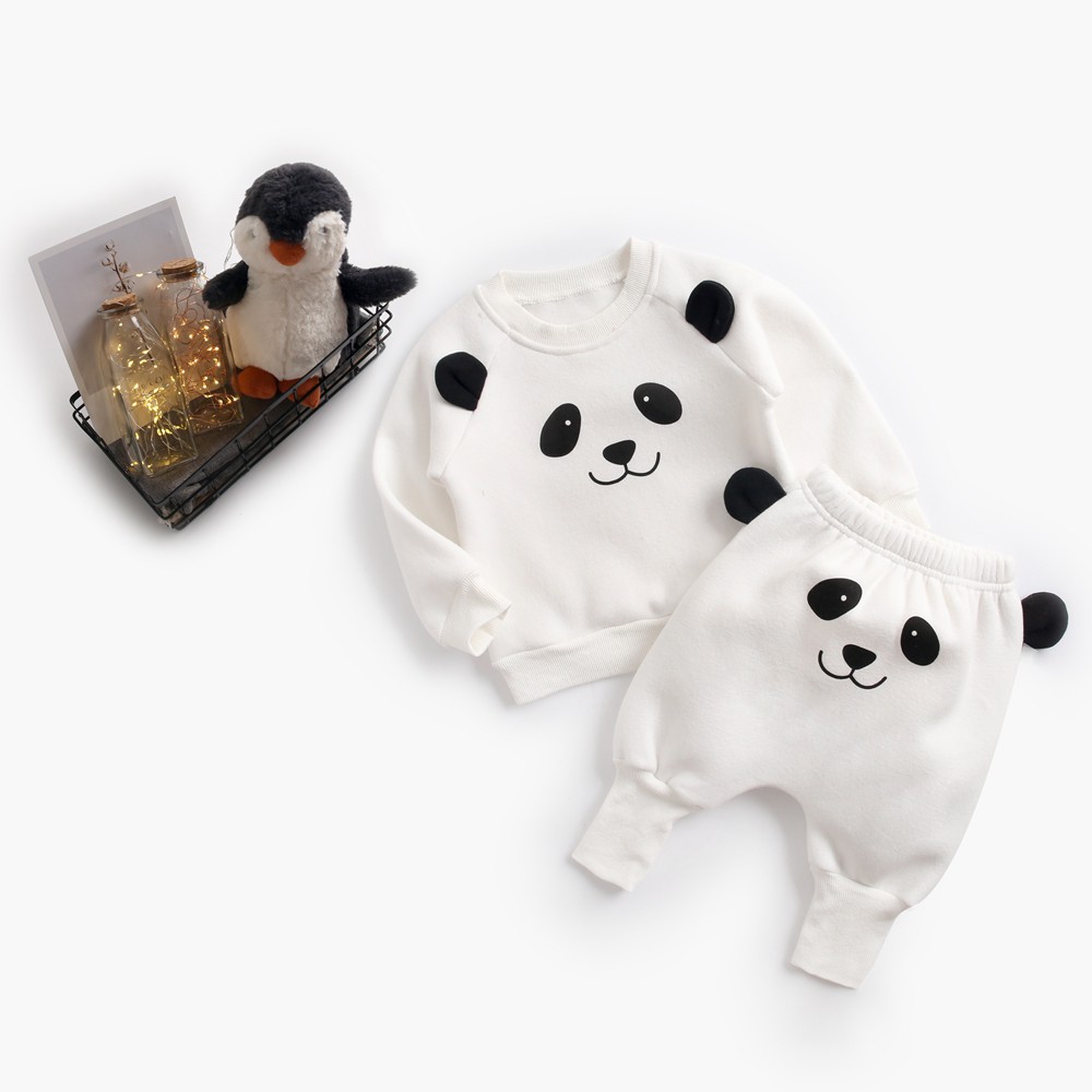 Bộ áo thun dài tay kèm quần Sanlutoz hình động vật thời trang dễ thương cho trẻ