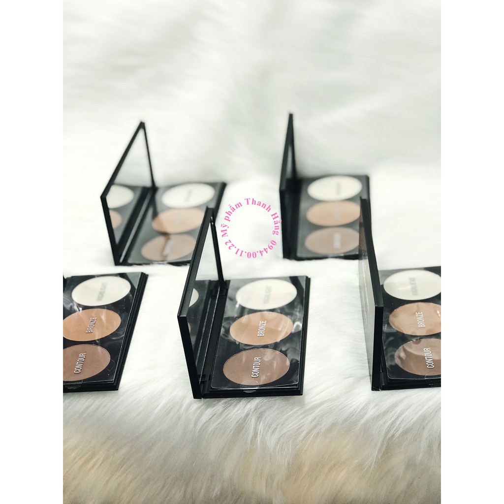 BẢNG PHẤN TẠO KHỐI + BẮT SÁNG 3 Ô CITY COLOR CONTOUR PALETTE CHÍNH HÃNG - 7910