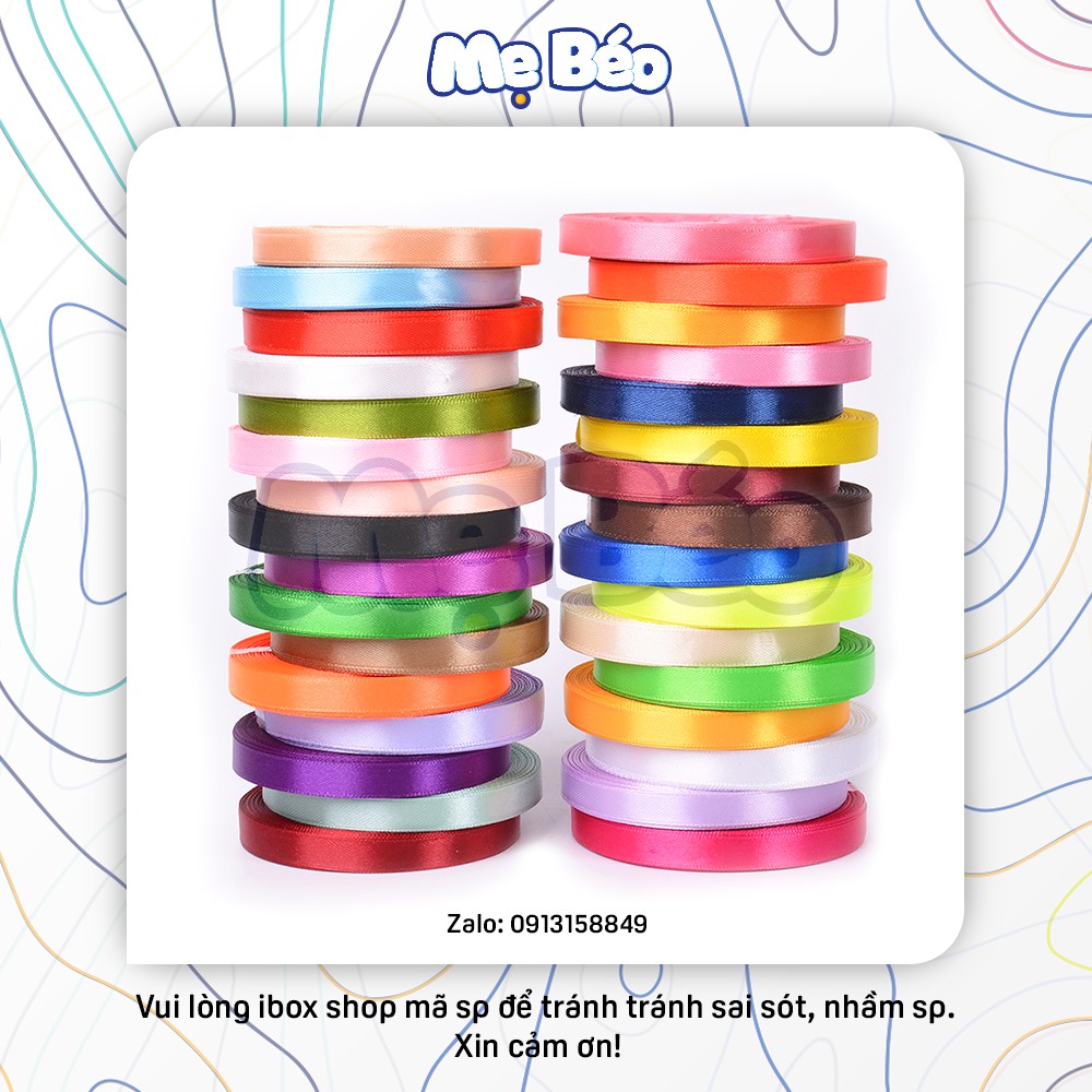 Ruy băng lụa satin 0.6cm - 25 Yards/Cuộn