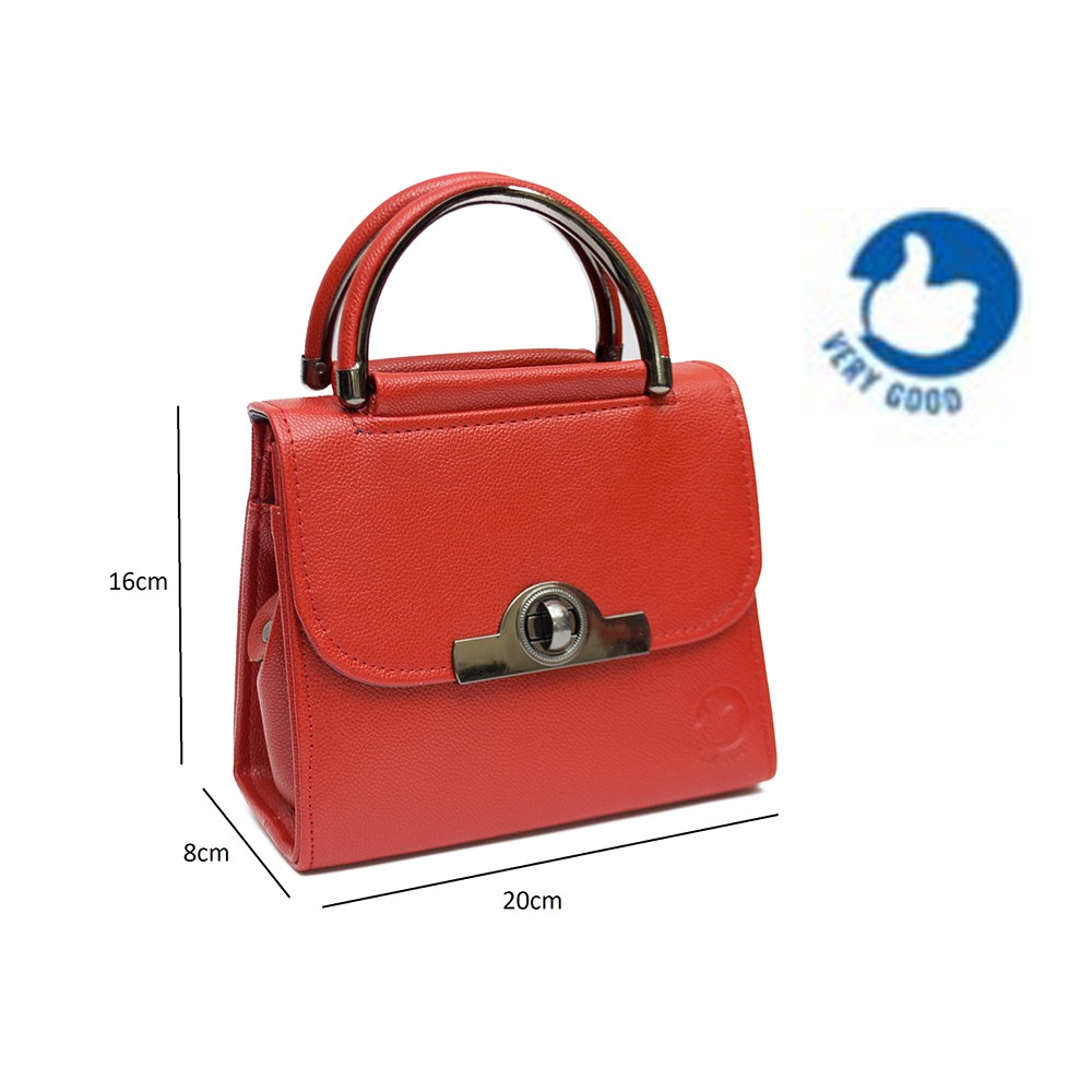 Túi xách đeo chéo nữ khóa tròn MS8 - màu đỏ