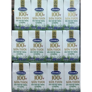 Vỉ 4 hộp sữa tươi vinamilk 110ml và 180ml
