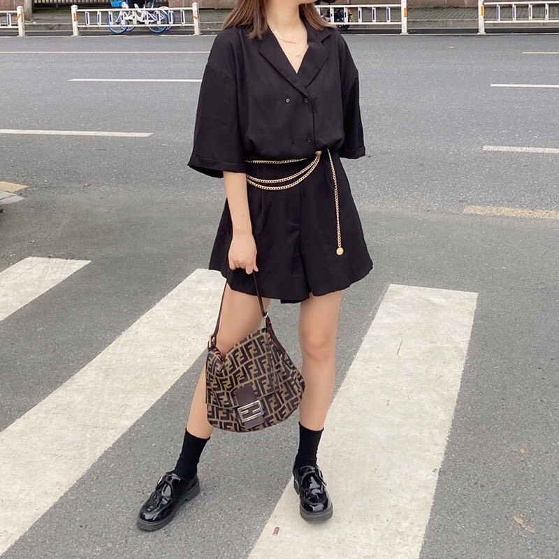 Dây xích thắt lưng thời trang cho nữ, đai váy áo xích vàng kiểu sang chảnh