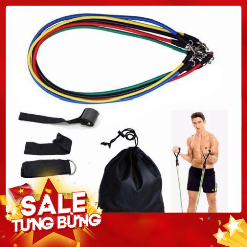 [FREE SHIP] Bộ Dây tập GYm Ngũ sắc tập thể hình, tập gym đa năng