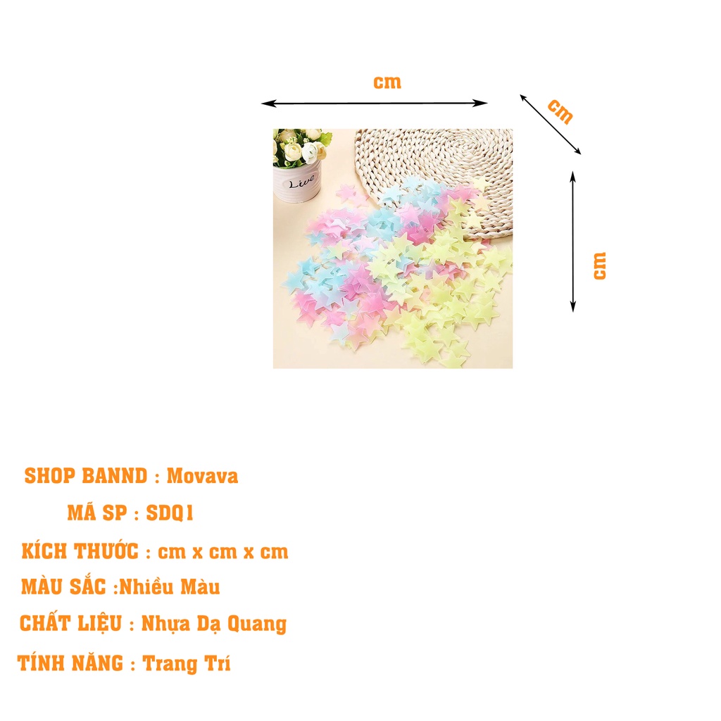 Sao dạ quang Dùng để trang trí dán tường và dán phòng loại gói 100 sao shop Movava - SDQ1 | BigBuy360 - bigbuy360.vn