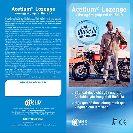 Viên Ngậm Cai Thuốc Lá Acetium Lozenge Chính Hãng (3 vỉ x 10 viên)