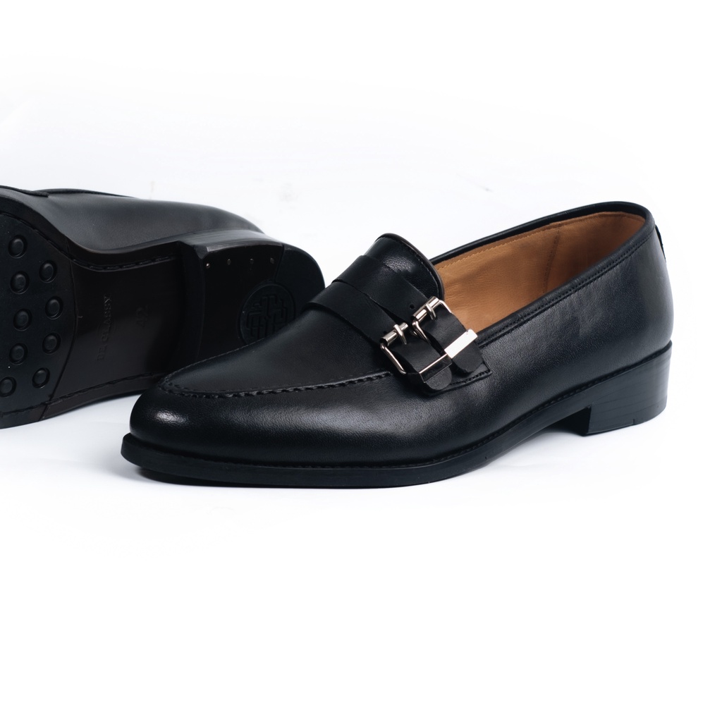 Giày Tây Cao Cấp CLASSY BUCKLE LOAFER - LF14 - Da Bò Ý Lót Trong Da Bò Mộc - Thương hiệu Be Classy