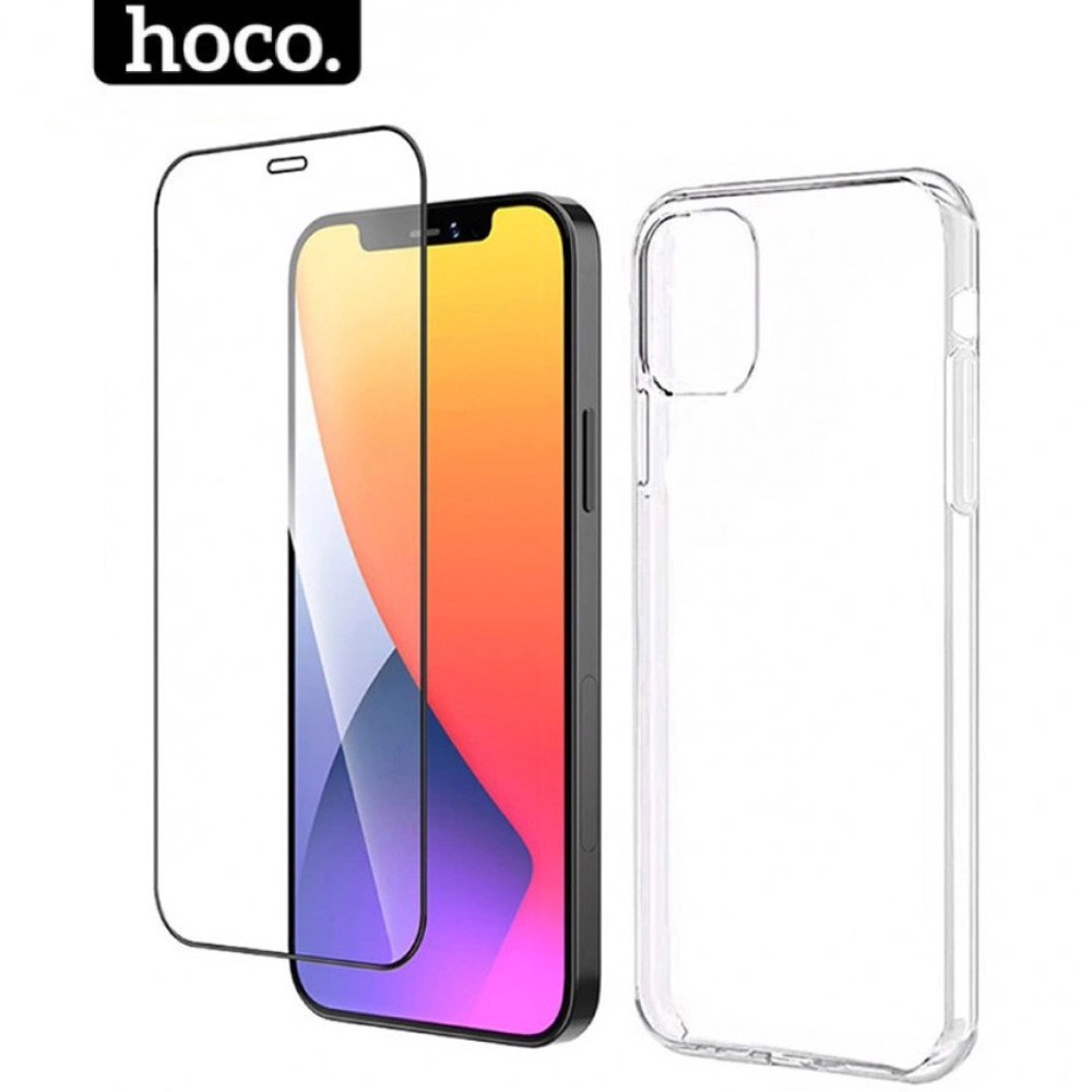 Combo cường lực kèm ốp lưng iphone Chính hãng HOCO dùng cho ip 11 12 13 14 promax xsmax xr x