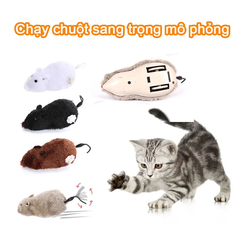 Đồ Chơi Chuột Bông Chuyển Động Lên Dây Cót Vui Nhộn Cho Thú Cưng