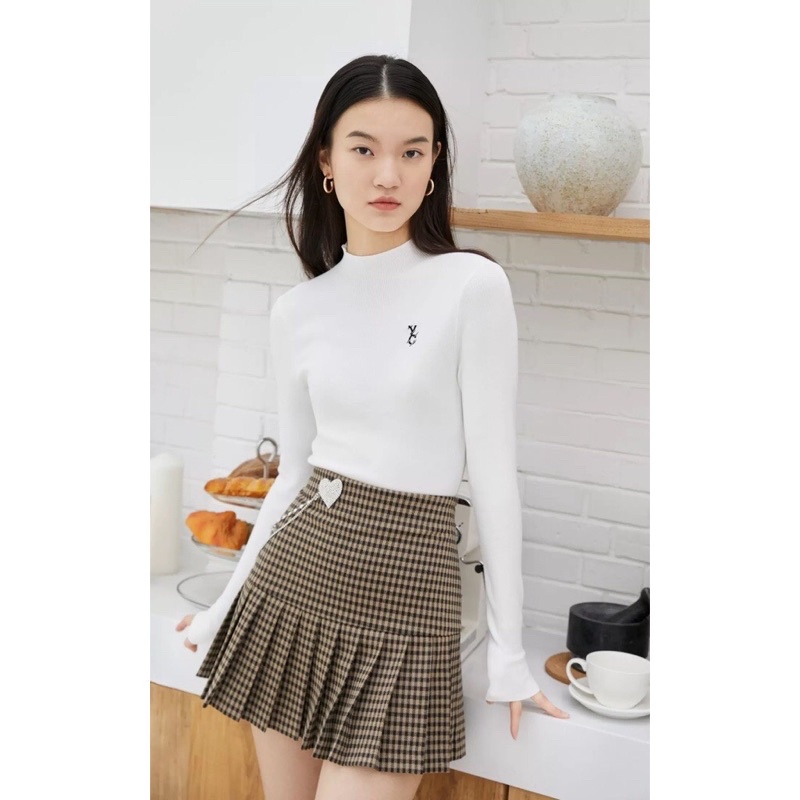 VERO MODA Áo len nữ dài tay cổ lọ thêu ngực mềm mịn có sẵn