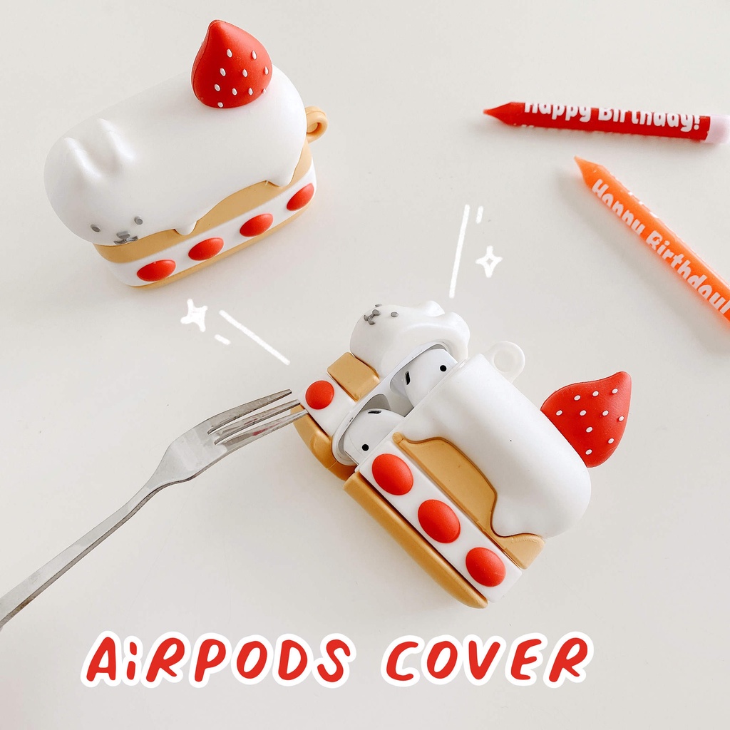 Vỏ Bảo Vệ Hộp Sạc Tai Nghe AirPods3 Pro AirPods3 Họa Tiết Hoạt Hình Pikachu / Bánh Kem Dâu Dễ Thương Ốp