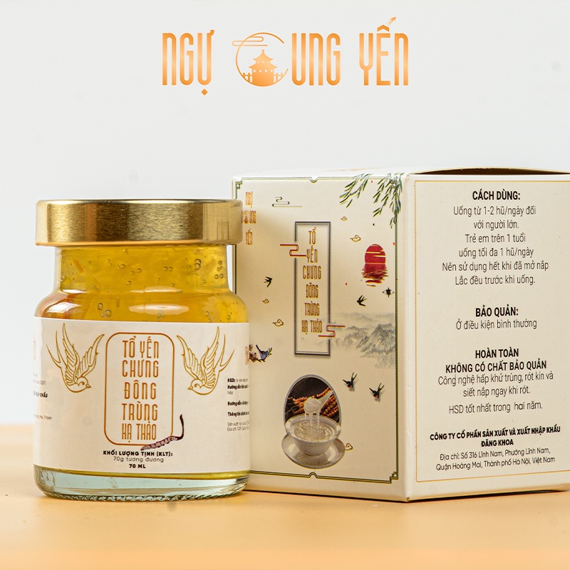 Yến sào Ngự Cung Yến set 6 hũ - Tổ yến chưng đông trùng hạ thảo 70ml | BigBuy360 - bigbuy360.vn