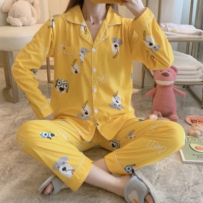 Bộ Đồ Ngủ Nữ Mặc Ở Nhà - Quần Áo Pijama Dài Tay Vải Co Giãn 4 Chiều Thu Đông Xuân Dễ Thương Ảnh Thật+Video BĐN07 | BigBuy360 - bigbuy360.vn