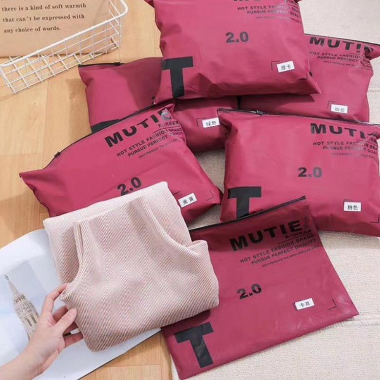 Áo Giữ Nhiệt Nữ 🍀🍀Áo Len Lót Lông Cổ Lọ Xuất Nhật MoTie - Mutie ( Túi Zip ) !