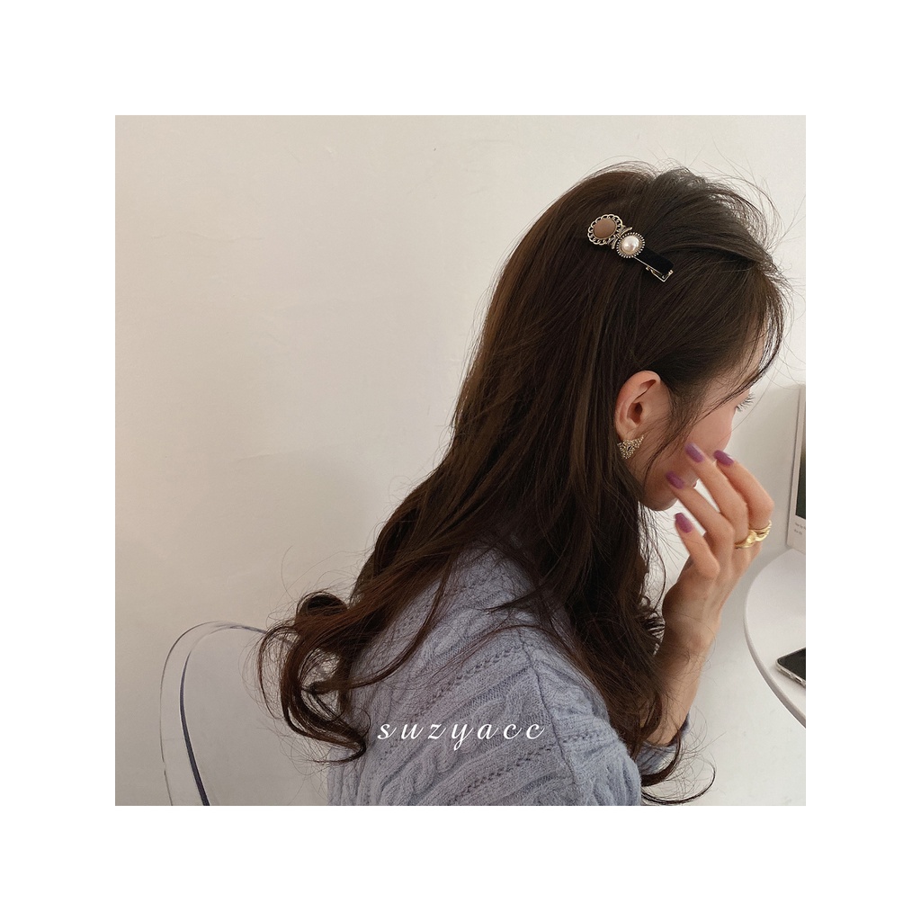 Kẹp tóc nữ đính ngọc trai giả xinh xắn phong cách Hàn Quốc cho nữ